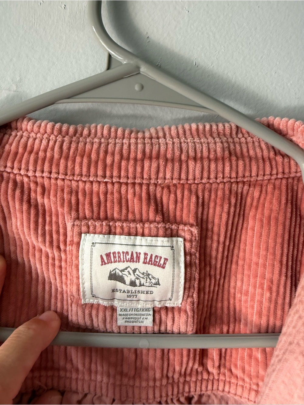 American Eagle Corduroy Button Front Jacket Dusty Rose Pink Flannel Shacket XXL - Picture 5 of 8
